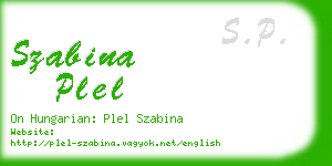 szabina plel business card